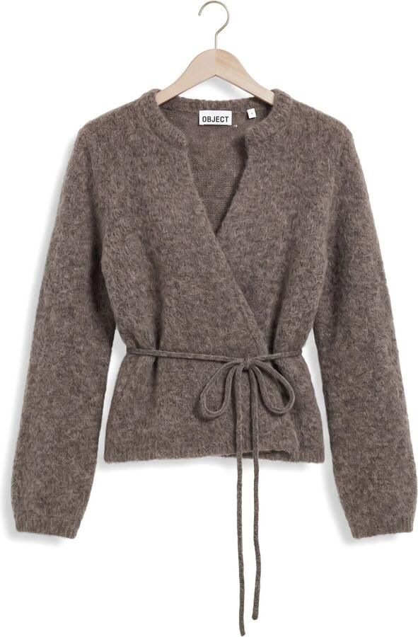 OBJECT Dames Truien & Vesten Objnete L s Re Tie Cardigan Taupe - Foto 4