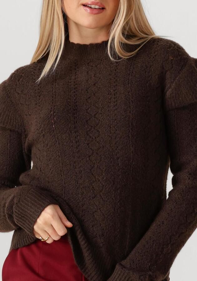 OBJECT Dames Truien & Vesten Objpaola L s Lo Knit Pullover Bruin