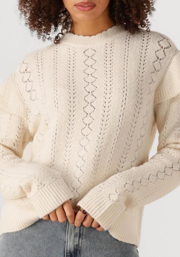 OBJECT Dames Truien & Vesten Objpaola L s Lo Knit Pullover Creme