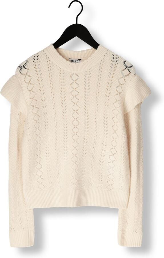 OBJECT Dames Truien & Vesten Objpaola L s Lo Knit Pullover Creme - Foto 3