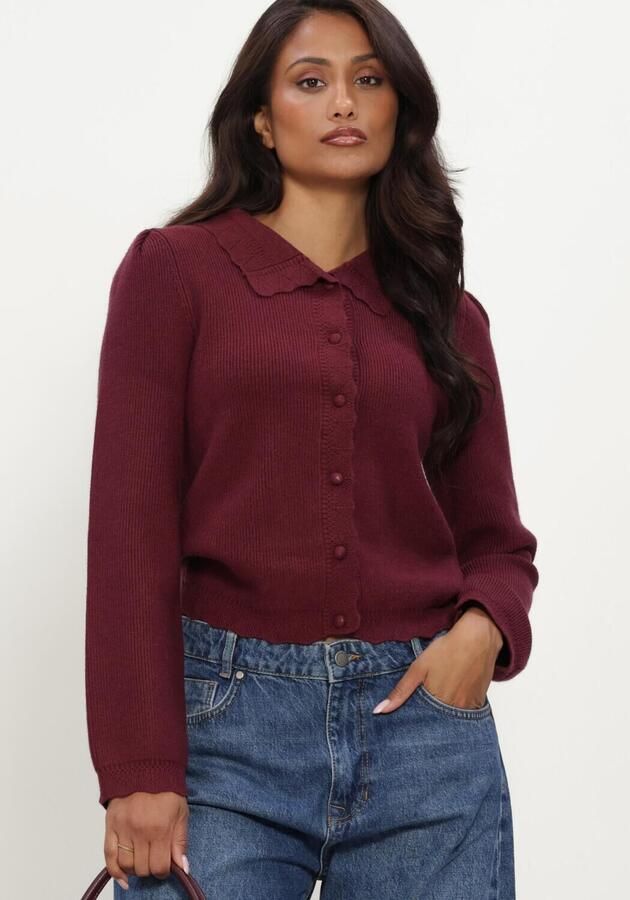 OBJECT Dames Truien & Vesten Objparya Thess L s Re Knit Cardigan Bordeaux - Foto 3