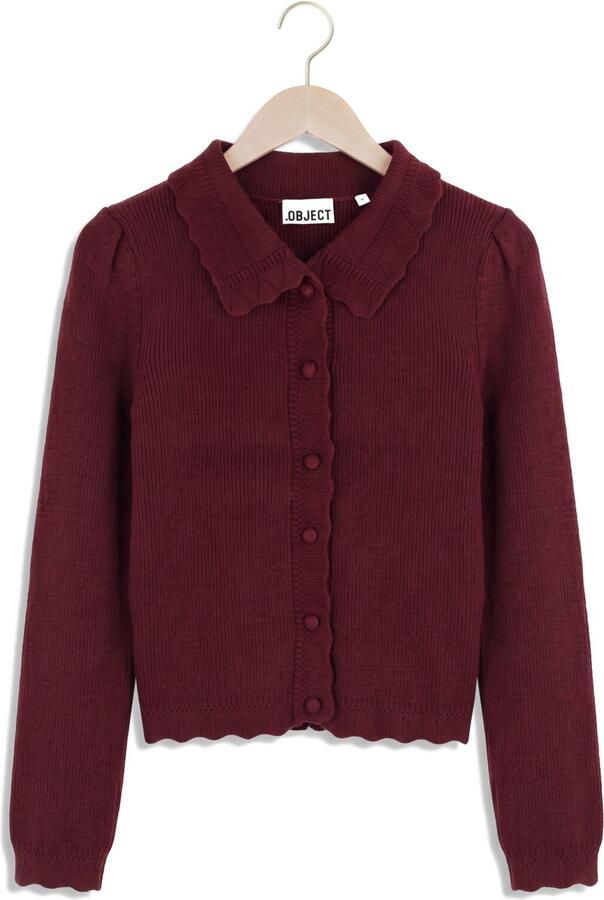 OBJECT Dames Truien & Vesten Objparya Thess L s Re Knit Cardigan Bordeaux - Foto 4
