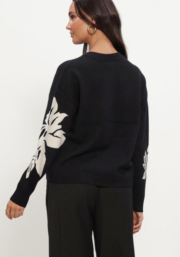 OBJECT Dames Truien & Vesten Objray Lo L s Knit Pullover Aop Noos Zwart - Foto 3
