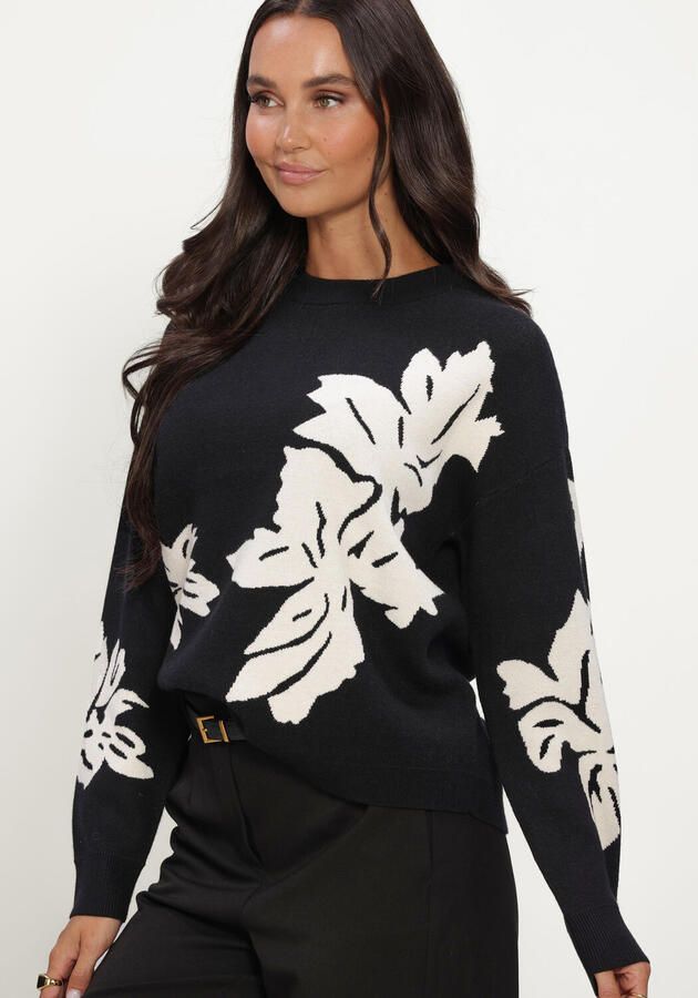 OBJECT Dames Truien & Vesten Objray Lo L s Knit Pullover Aop Noos Zwart - Foto 4