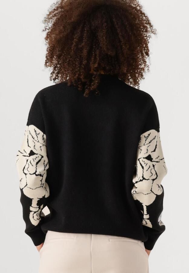 OBJECT Dames Truien & Vesten Objray Lo L s Knit Pullover Aop Zwart - Foto 3