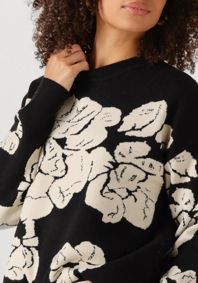 OBJECT Dames Truien & Vesten Objray Lo L s Knit Pullover Aop Zwart - Foto 2