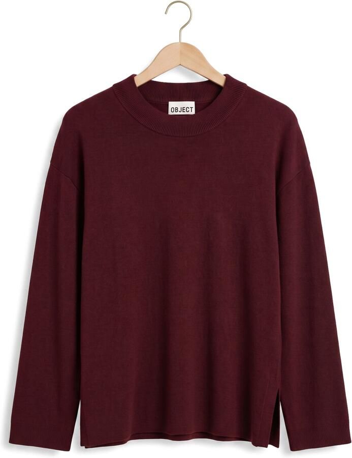 OBJECT Dames Truien & Vesten Objreynard L s Lo Knit Pullover Noos Bordeaux - Foto 2