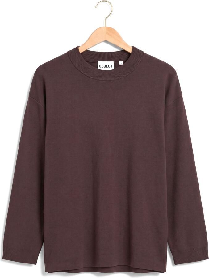 OBJECT Dames Truien & Vesten Objreynard L s Lo Knit Pullover Noos Bruin - Foto 2