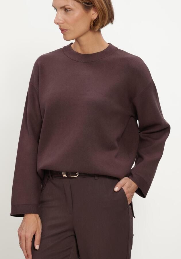 OBJECT Dames Truien & Vesten Objreynard L s Lo Knit Pullover Noos Bruin - Foto 4