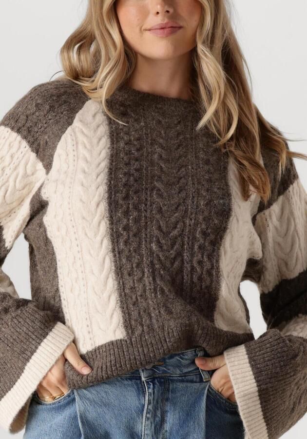 OBJECT Dames Truien & Vesten Objrosa Knit L s Re Pullover Beige - Foto 3