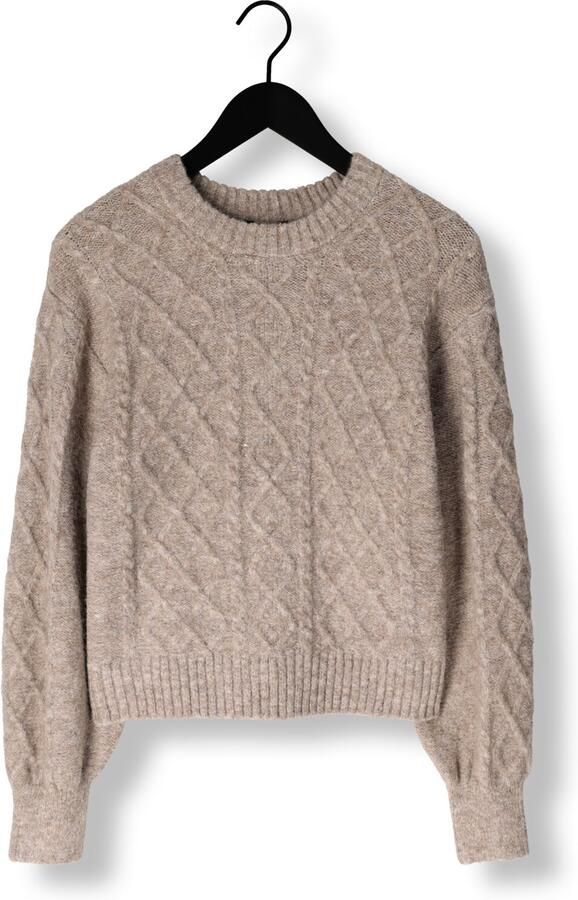 OBJECT Dames Truien & Vesten Objsaggia Lo Cable Knit Pullover Div Beige - Foto 3