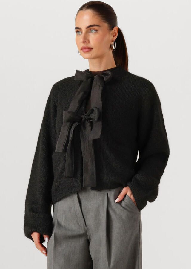 OBJECT Dames Truien & Vesten Objsaggia L s Lo Knit Bow Cardigan Div Zwart - Foto 4