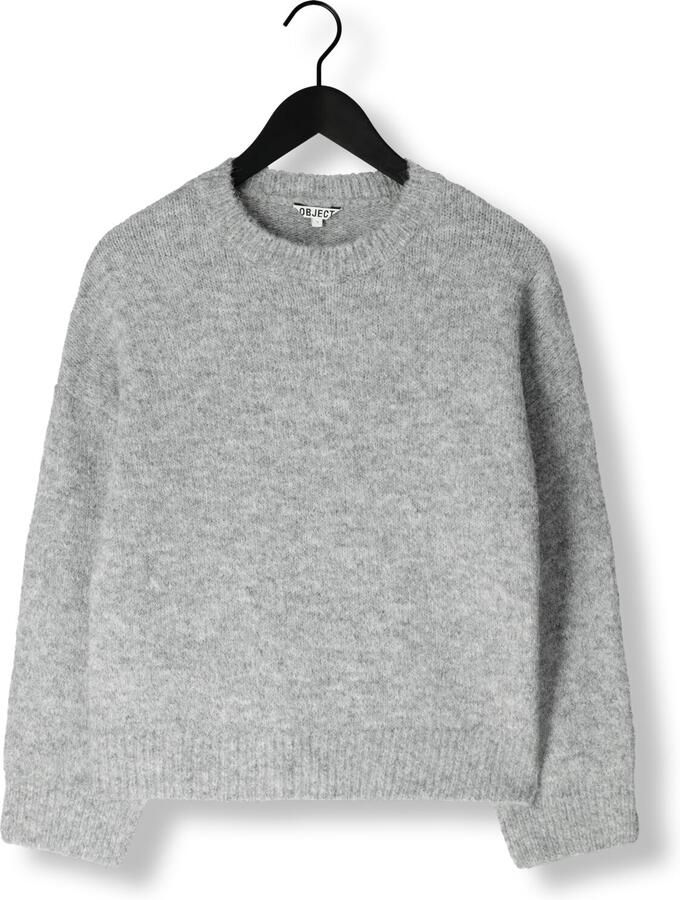 OBJECT Dames Truien & Vesten Objsaggia Ls Lo Pullover Lichtgrijs