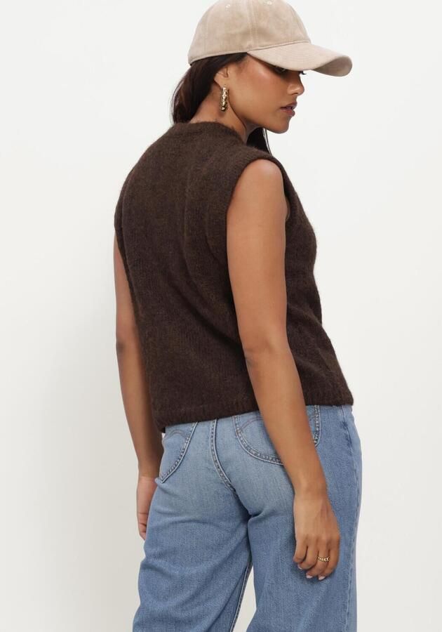 OBJECT Dames Truien & Vesten Objsaggia Re Knit Vest Cardigan Noos Bruin - Foto 2