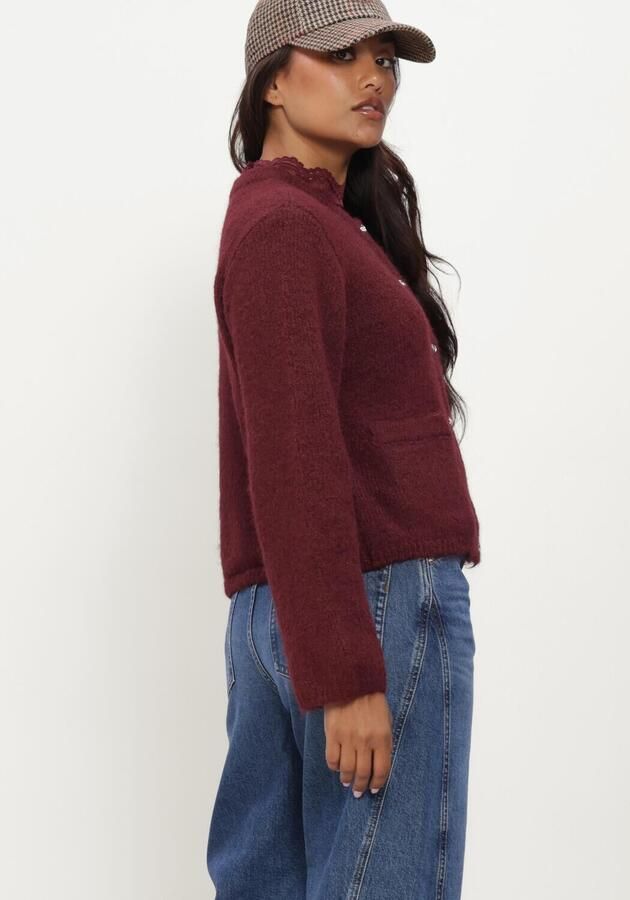 OBJECT Dames Truien & Vesten Objsaggia Re L s Knit Cardigan Bordeaux - Foto 2
