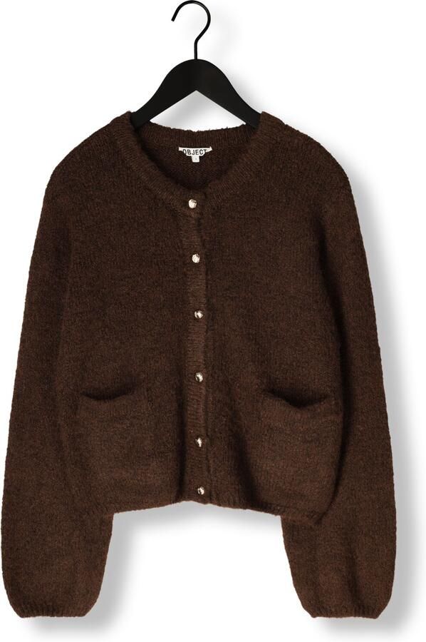 OBJECT Dames Truien & Vesten Objsaggia Re L s Knit Cardigan Bruin - Foto 4
