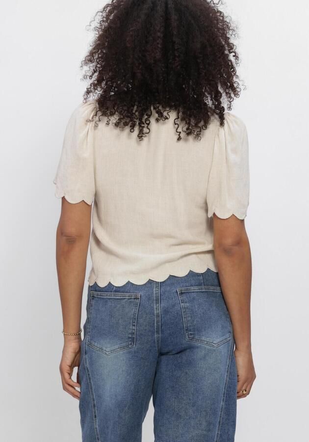 OBJECT Dames Truien & Vesten Objsanne 2 4 Lo V-neck Top Ecru - Foto 4
