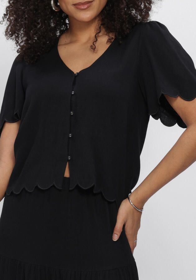 OBJECT Dames Truien & Vesten Objsanne 2 4 Lo V-neck Top Zwart - Foto 4
