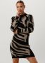 OBJECT gebreide jurk OBJRAY met zebraprint zwart bruin - Thumbnail 1