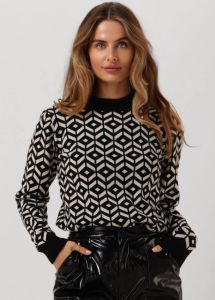 Object Zwarte Trui Thess L s Jacquard Knit Pullover