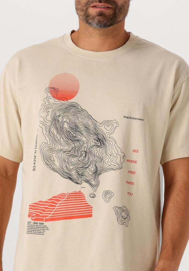PEAK PERFORMANCE Heren Polo's & T-shirts M Graphic Tee Beige - Foto 4