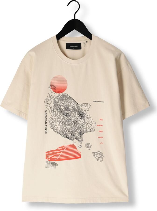 PEAK PERFORMANCE Heren Polo's & T-shirts M Graphic Tee Beige - Foto 2