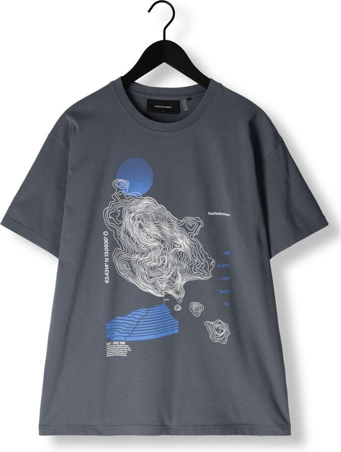 PEAK PERFORMANCE Heren Polo's & T-shirts M Graphic Tee Blauw - Foto 2