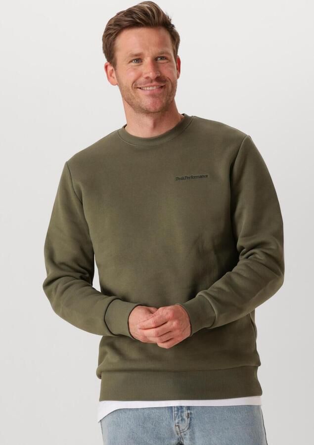 PEAK PERFORMANCE Heren Truien & Vesten Original Small Logo Crew Men Groen - Foto 4