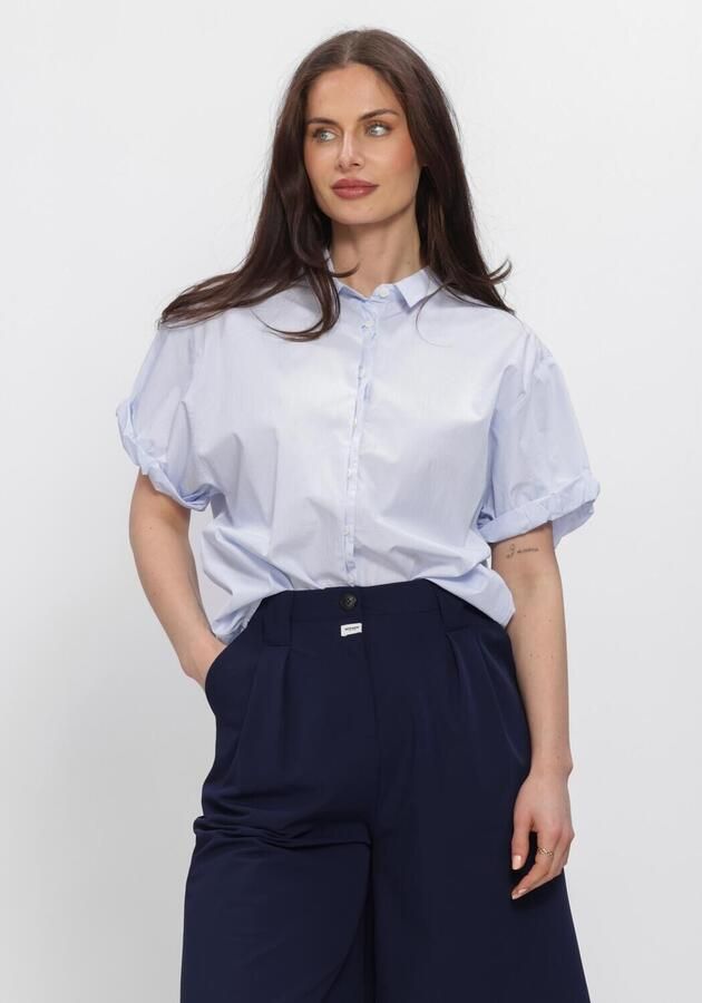 PENN & INK Dames Blouses Blouse Stripe Lichtblauw