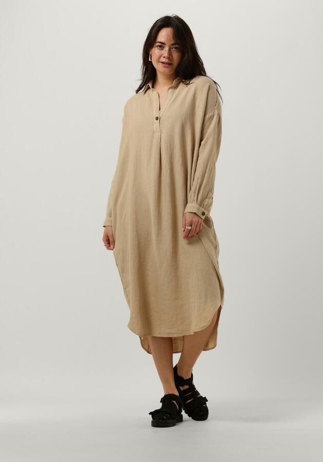 Penn&Ink N.Y Midi Jurk in Zandkleur Beige Dames - Foto 3