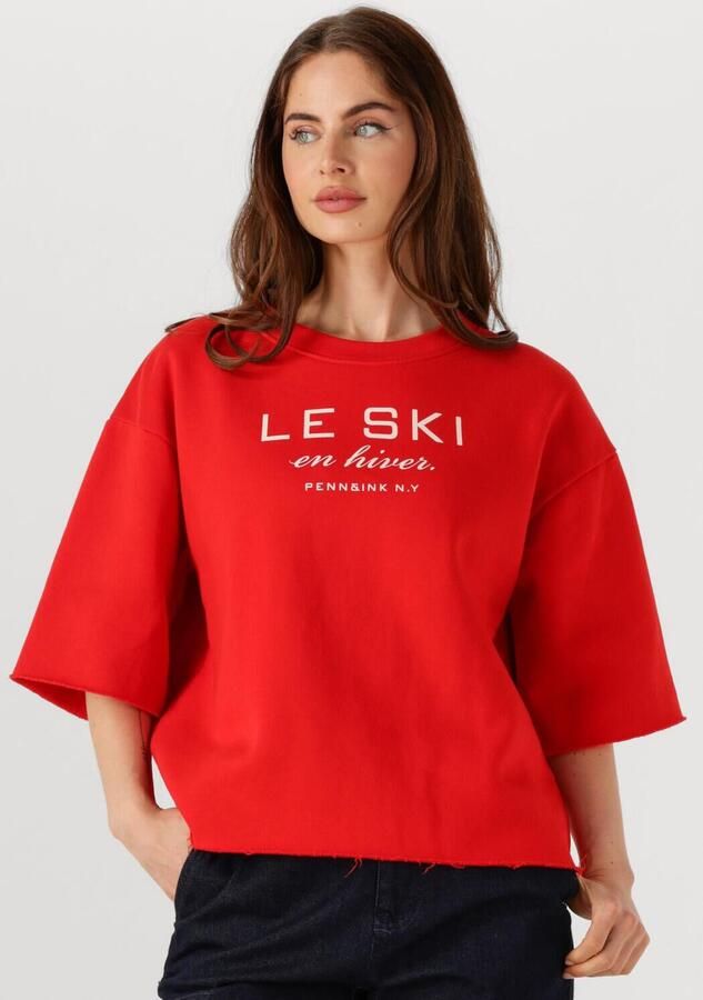 PENN & INK Dames Tops & T-shirts Sweater W25f1702 Rood - Foto 4