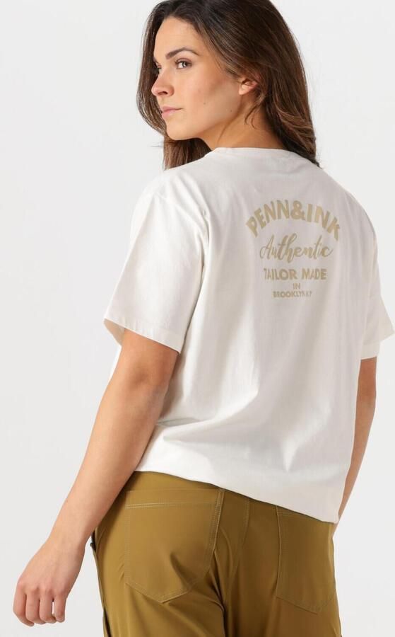 PENN & INK Dames Tops & T-shirts T-shirt Print Ecru - Foto 3