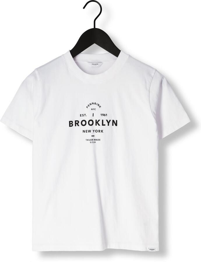 PENN & INK Dames Tops & T-shirts T-shirt Print Wit