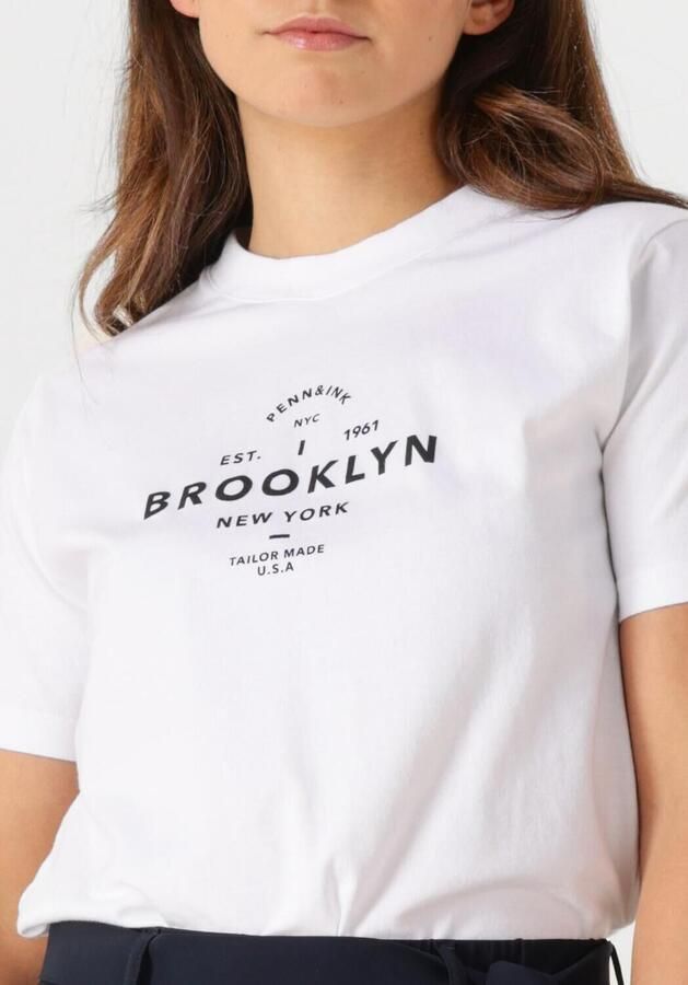PENN & INK Dames Tops & T-shirts T-shirt Print Wit - Foto 2