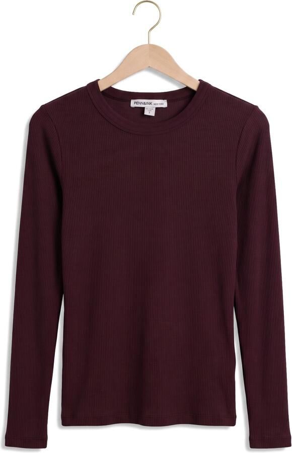 PENN & INK Dames Tops & T-shirts W26f1963 Bordeaux - Foto 4