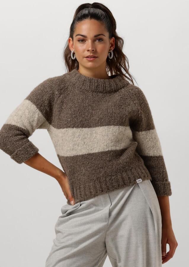 PENN & INK Dames Truien & Vesten 225 Jumper Stripe Bruin - Foto 4