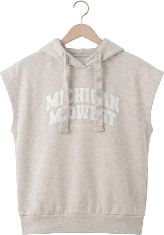 PENN & INK Dames Truien & Vesten Hoodie Print Ecru - Foto 4
