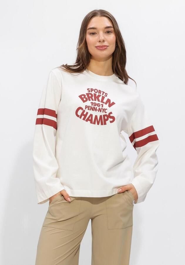 PENN & INK Dames Truien & Vesten Longsleeve Print Ecru