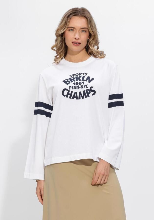 PENN & INK Dames Truien & Vesten Longsleeve Print Wit