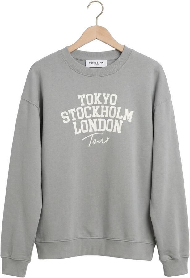 PENN & INK Dames Truien & Vesten Sweater Print Grijs - Foto 4