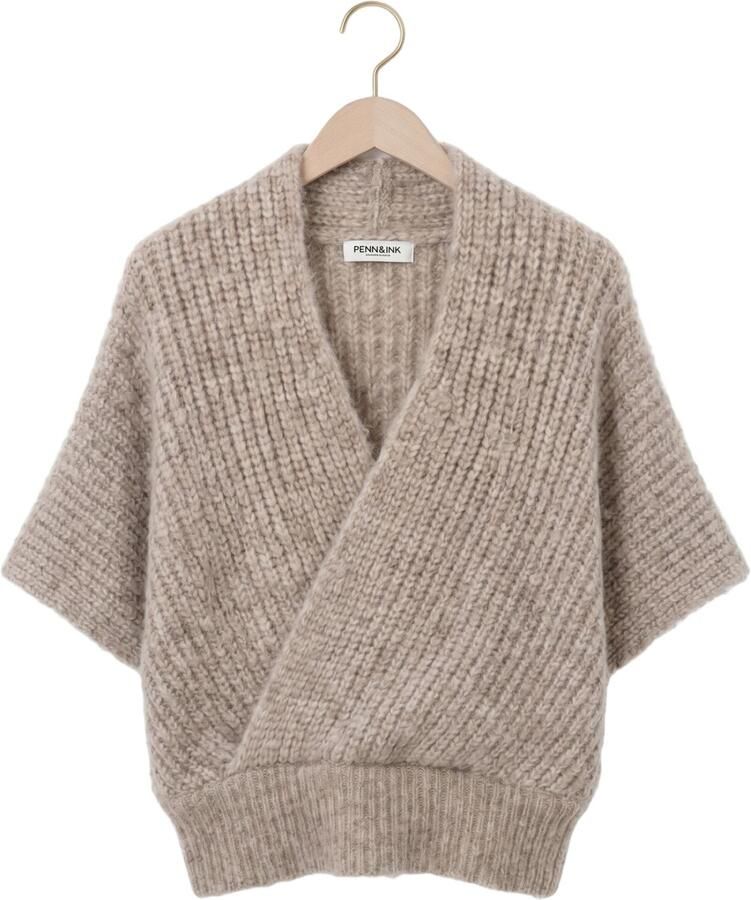 PENN & INK Dames Truien & Vesten W26c396 Taupe - Foto 2