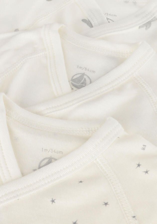 PETIT BATEAU Baby Rompers 3 Bodies Naiss Ml Wit