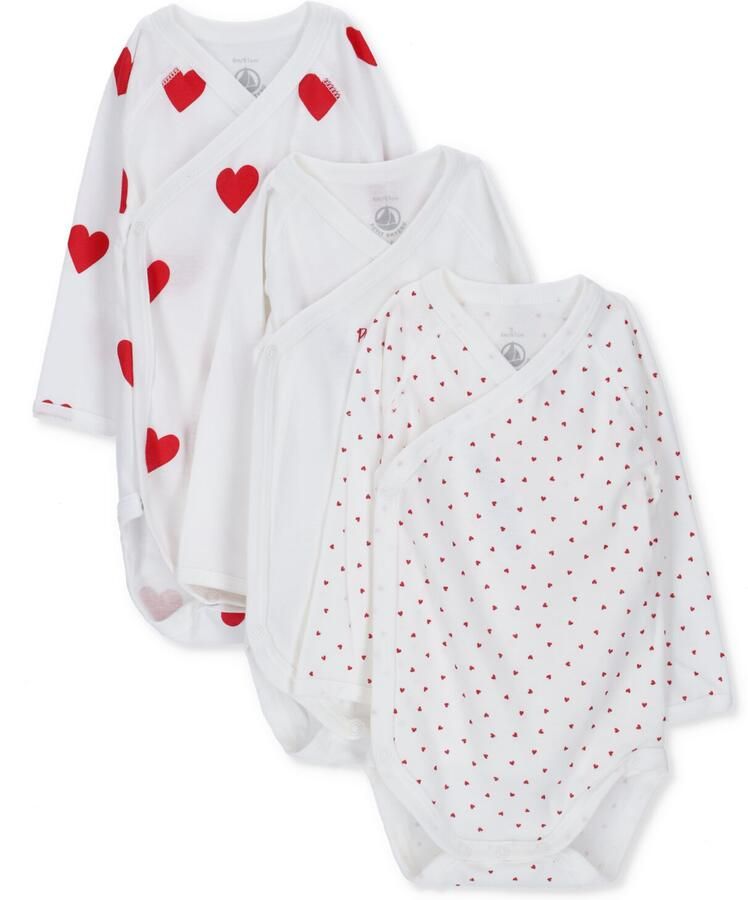 PETIT BATEAU Baby Rompers 3 Bodies Naiss Ml Wit