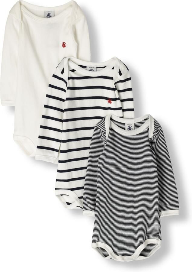 PETIT BATEAU Baby Rompers 3 Bodies Us Ml Wit