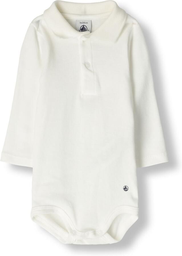 PETIT BATEAU Baby Rompers Body Ml Col Polo Wit