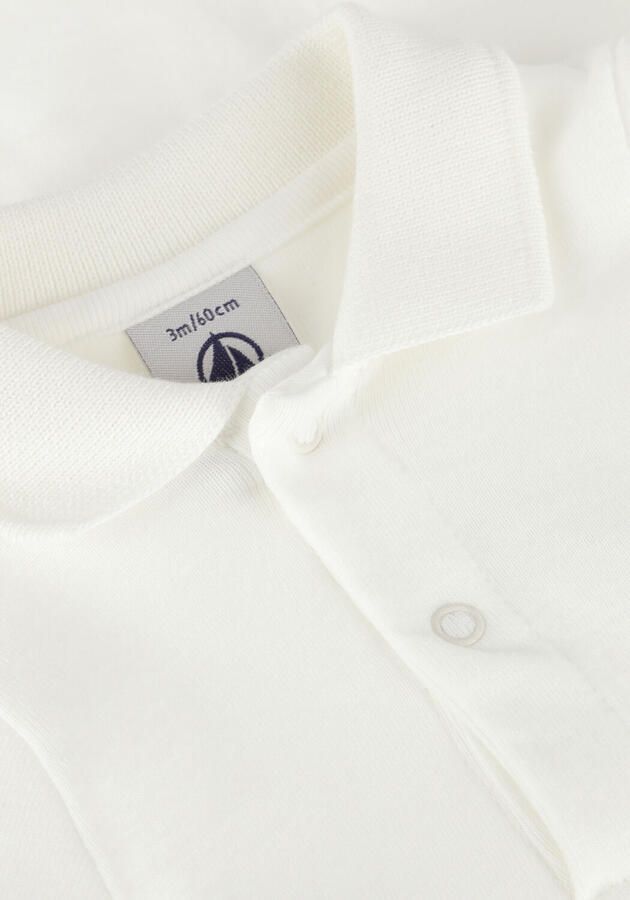 PETIT BATEAU Baby Rompers Body Ml Col Polo Wit - Foto 2