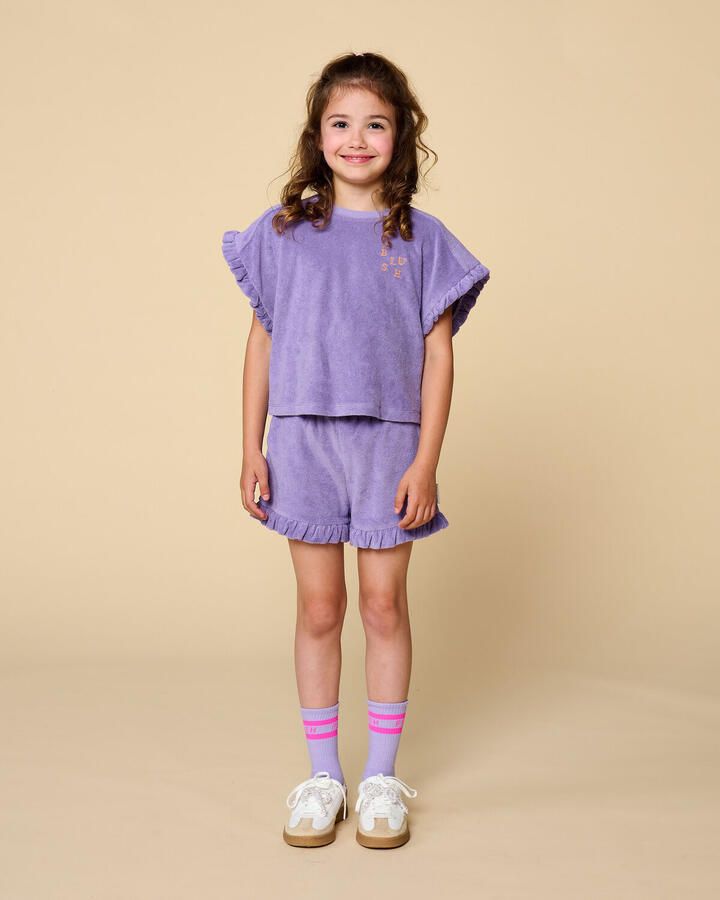 PETIT BLUSH Meisjes Tops & T-shirts Towel Ruffle Top Paars - Foto 3