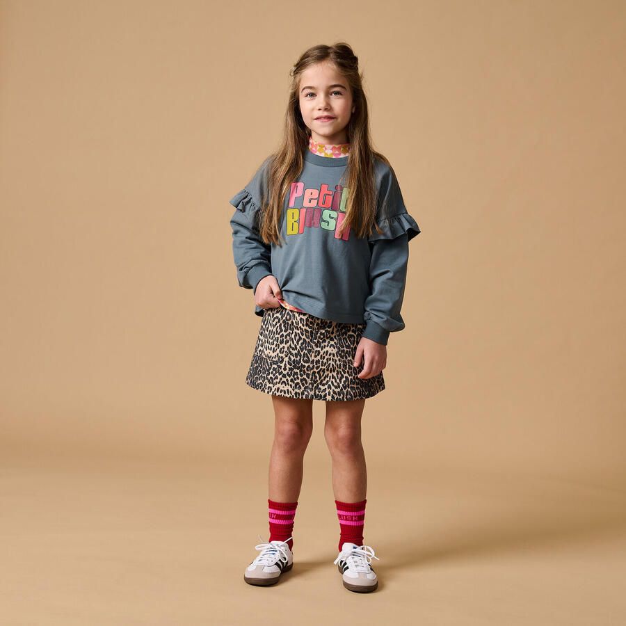 PETIT BLUSH Meisjes Truien & Vesten June Ruffle Sweater Donkergrijs