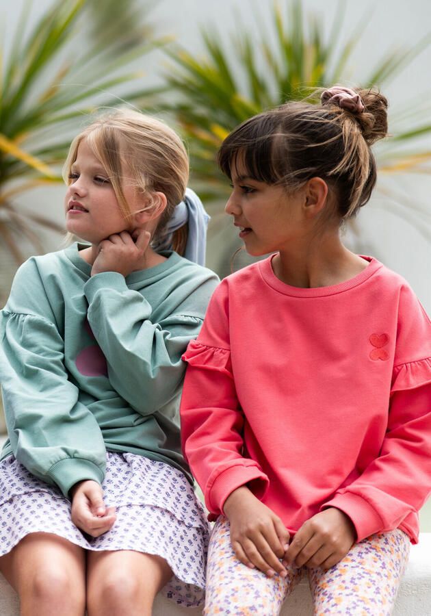 PETIT BLUSH Meisjes Truien & Vesten June Ruffle Sweater Koraal - Foto 2