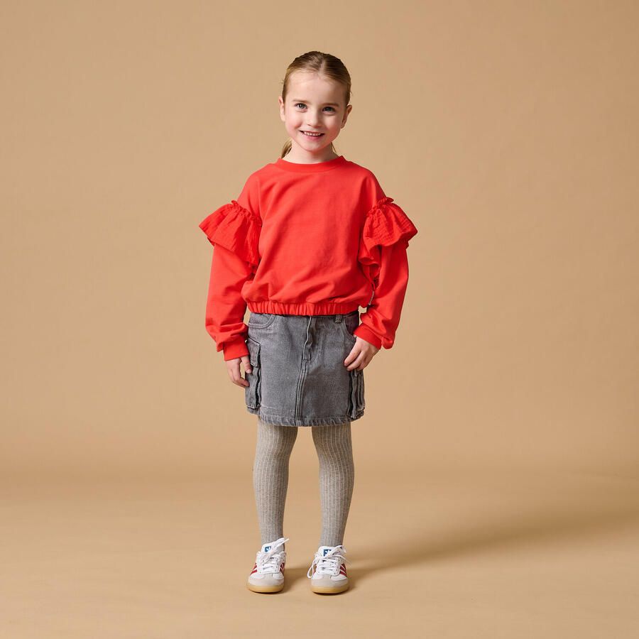 PETIT BLUSH Meisjes Truien & Vesten Romantic Ruffle Sweater Rood